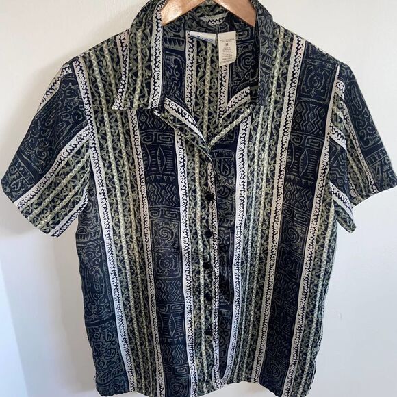 Vintage - Anna - printed button down short sleeve top - Picture 4 of 7